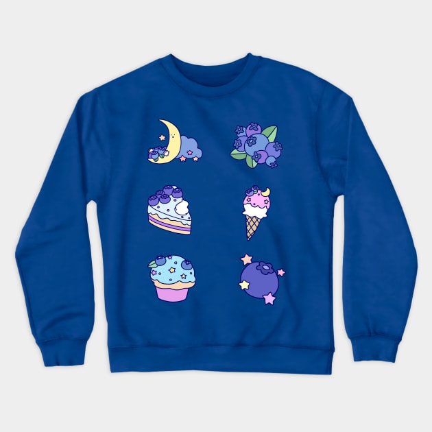 Pastry Stars and Blueberries Crewneck Sweatshirt by saradaboru